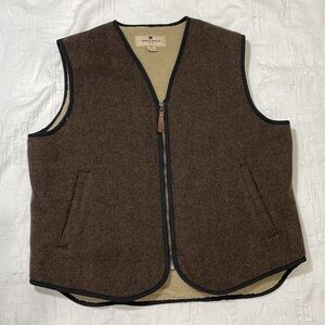 Vintage Woolrich Wool Shearling Vest “Buckskin” Brown Size Large